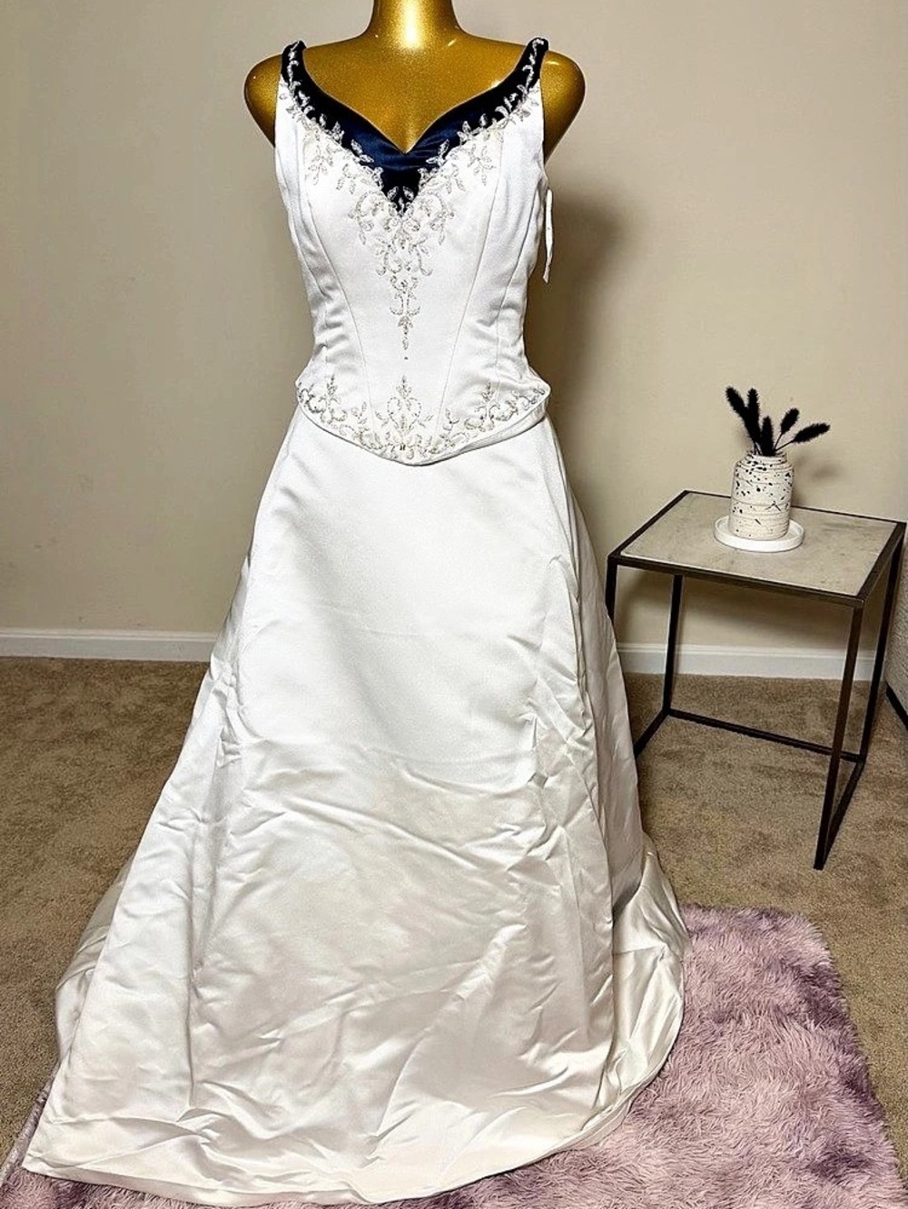 Wedding Gown by Bonny bridal Embroidered Satin Size 8